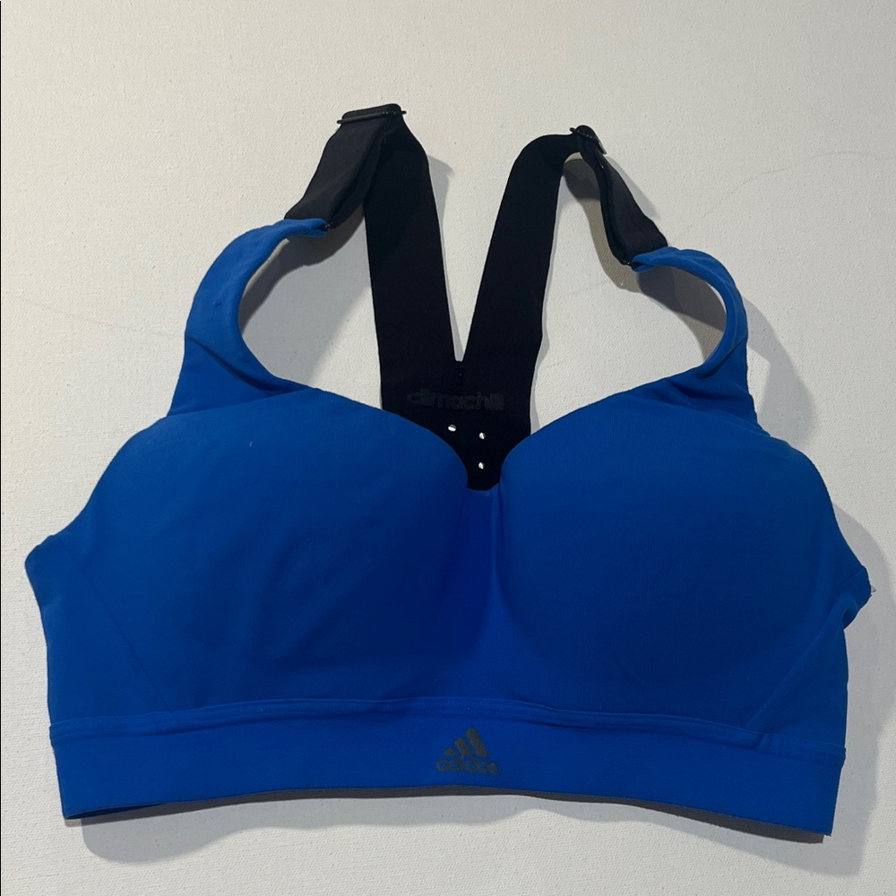 adidas Women's Royal Blue Supportive Sports Bra with Black Straps